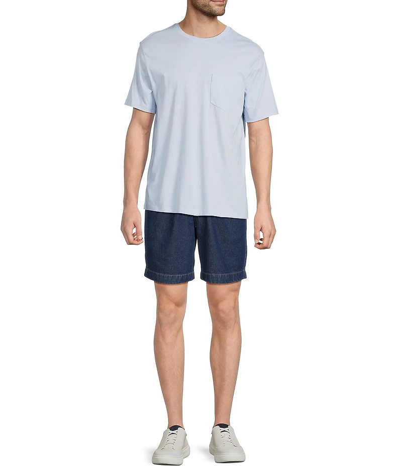 Roundtree & Yorke Classic Fit Pleated 8#double; Denim Shorts