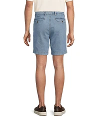 Roundtree & Yorke Classic Fit Pleated 8#double; Denim Shorts