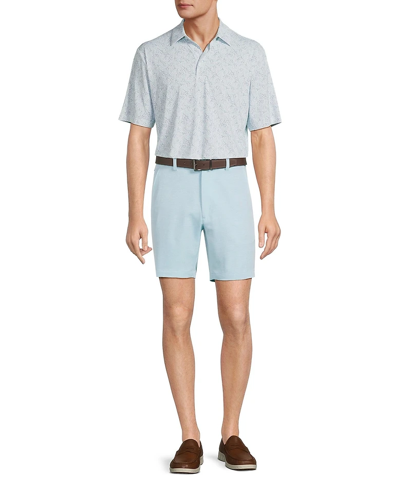 Roundtree & Yorke Classic Flat Front Performance Space Dye 8#double; Pull On Shorts