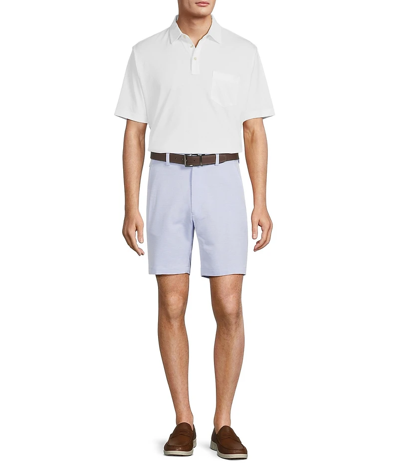 Roundtree & Yorke Classic Flat Front Performance Space Dye 8#double; Pull On Shorts