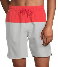 Roundtree & Yorke Color Blocked 7#double; Swim Trunks
