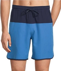 Roundtree & Yorke Color Blocked 7#double; Swim Trunks