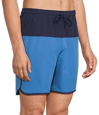 Roundtree & Yorke Color Blocked 7#double; Swim Trunks