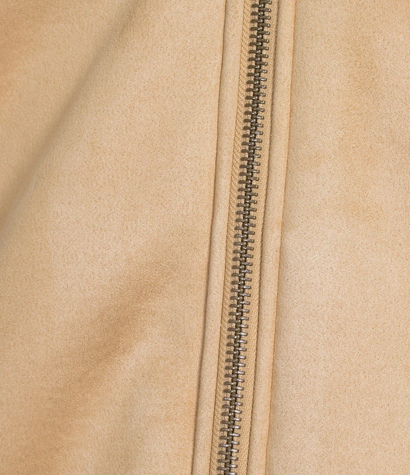 Roundtree & Yorke Faux-Sherpa Collar Long Sleeve Bomber Jacket