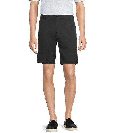 Roundtree & Yorke Flat Front 9#double; Performance Dobby Shorts