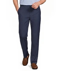 Roundtree & Yorke Flat Front Classic Fit Performance Textured Dress Pants