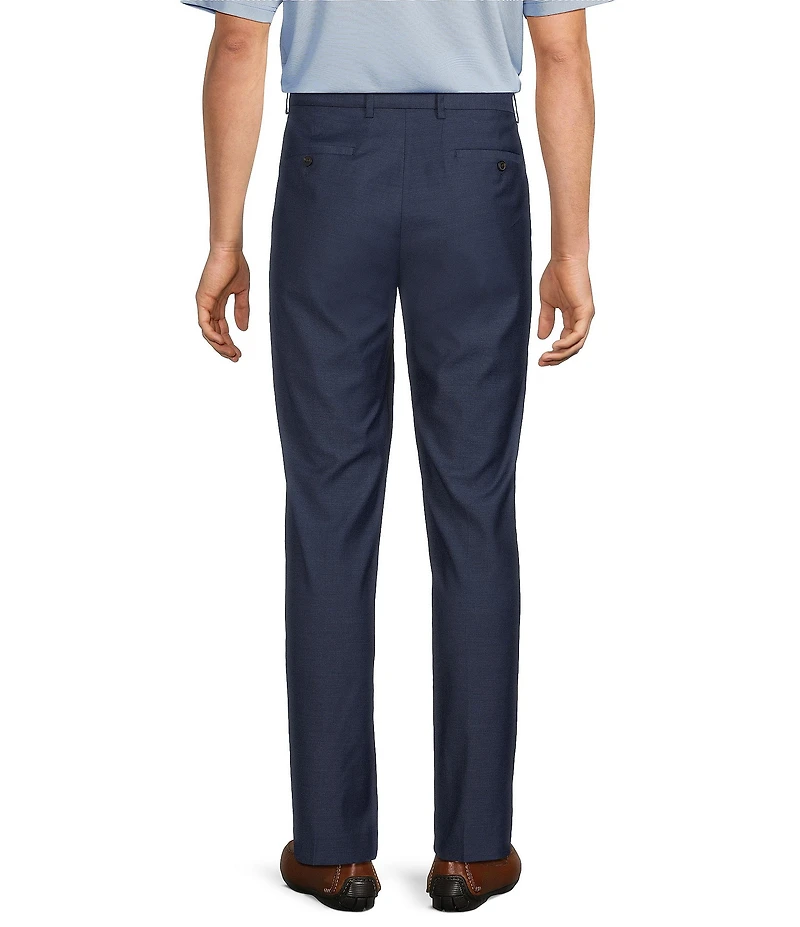 Roundtree & Yorke Flat Front Classic Fit Performance Textured Dress Pants
