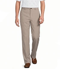 Roundtree & Yorke Flat Front Classic Fit Performance Textured Dress Pants
