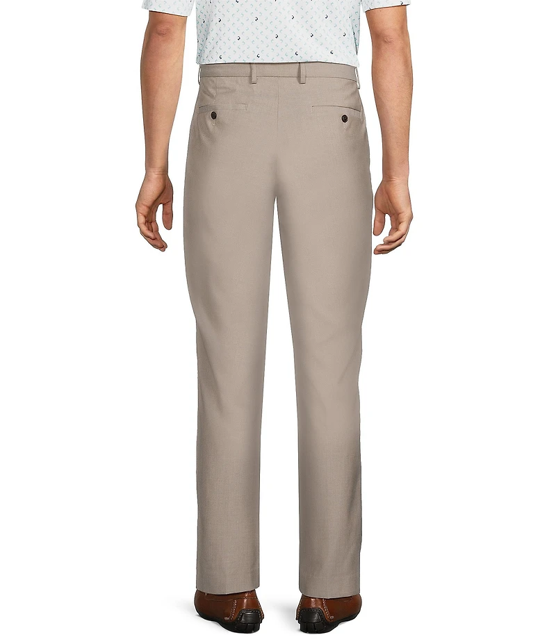 Roundtree & Yorke Flat Front Classic Fit Performance Textured Dress Pants