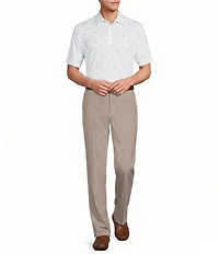 Roundtree & Yorke Flat Front Classic Fit Performance Textured Dress Pants