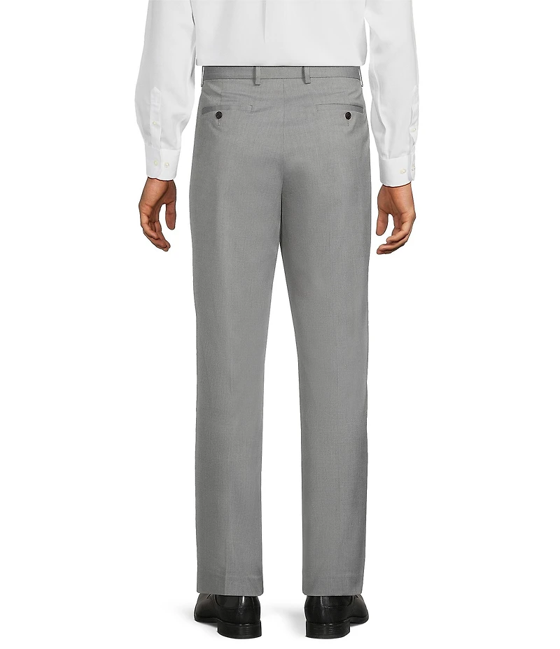 Roundtree & Yorke Flat Front Classic Fit Performance Textured Dress Pants