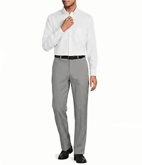 Roundtree & Yorke Flat Front Classic Fit Performance Textured Dress Pants