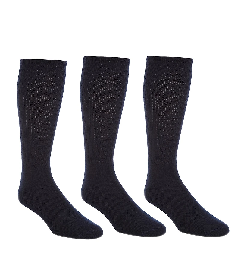 Roundtree & Yorke Flat-Knit Acrylic Crew Socks 3-Pack
