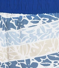 Roundtree & Yorke Floral Stripe 8#double; Swim Trunks