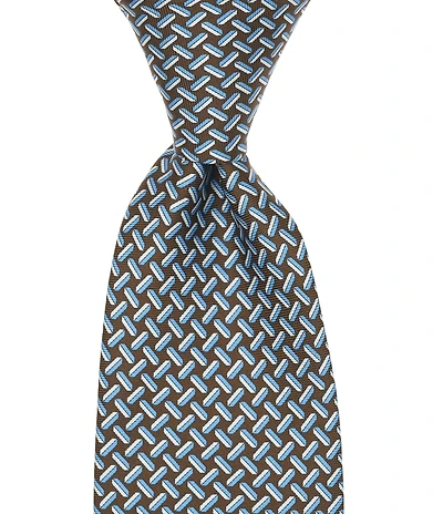 Roundtree & Yorke Geo Neat Traditional Silk Tie
