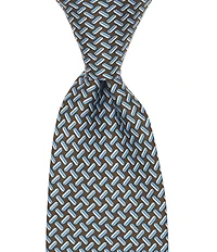Roundtree & Yorke Geo Neat Traditional Silk Tie