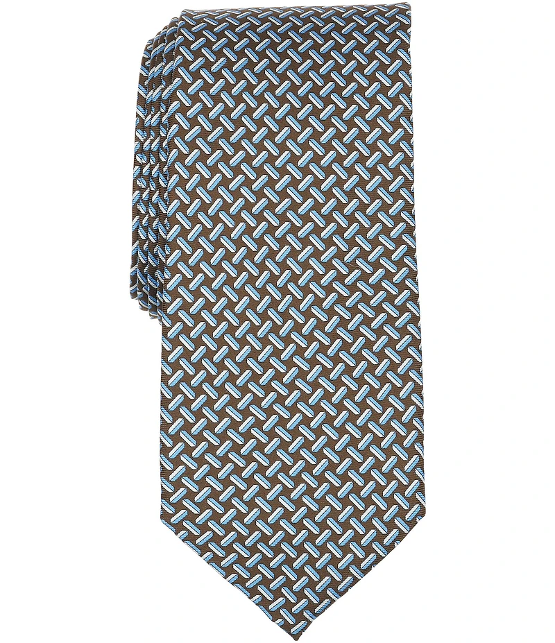 Roundtree & Yorke Geo Neat Traditional Silk Tie