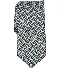 Roundtree & Yorke Geo Neat Traditional Silk Tie
