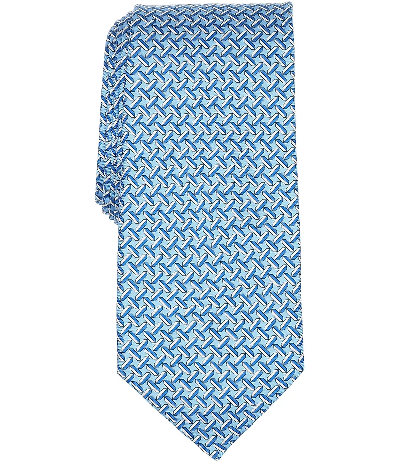 Roundtree & Yorke Geo Neat Traditional Silk Tie
