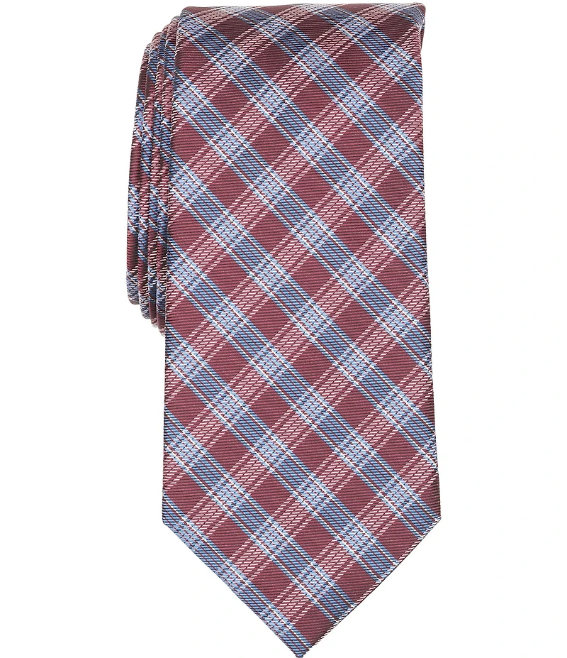 Roundtree & Yorke Gregory Plaid Traditional Silk/Poly Tie