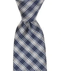 Roundtree & Yorke Gregory Plaid Traditional Silk/Poly Tie