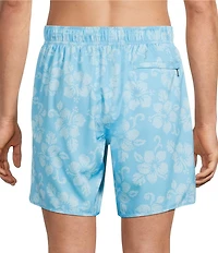 Roundtree & Yorke Hibiscus 7#double; Inseam Swim Trunks
