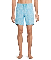 Roundtree & Yorke Hibiscus 7#double; Inseam Swim Trunks