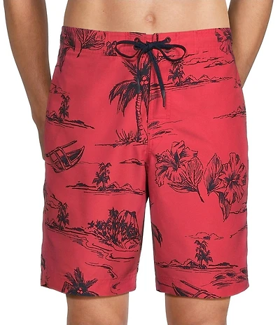 Roundtree & Yorke Island Scenic 9#double; Inseam Swim Trunks