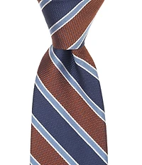 Roundtree & Yorke Jaxton Stripe Traditional Silk Blend Tie