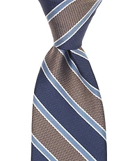 Roundtree & Yorke Jaxton Stripe Traditional Silk Blend Tie