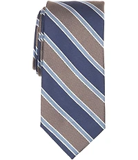 Roundtree & Yorke Jaxton Stripe Traditional Silk Blend Tie