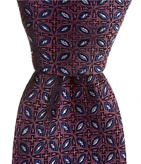 Roundtree & Yorke Karter Flower Motif 3 3/8#double; Silk Blend Tie