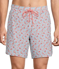 Roundtree & Yorke Lobster Starfish 7#double; Inseam Swim Trunks