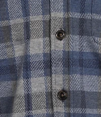 Roundtree & Yorke Long Sleeve Button Down Collar Large Plaid Knit Button-Front Shirt