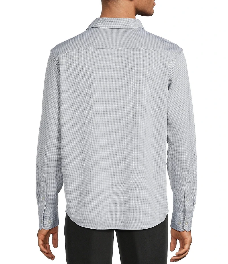 Roundtree & Yorke Long Sleeve Button Down Collar Solid Knit Shirt