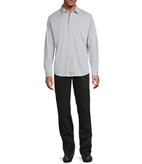 Roundtree & Yorke Long Sleeve Button Down Collar Solid Knit Shirt