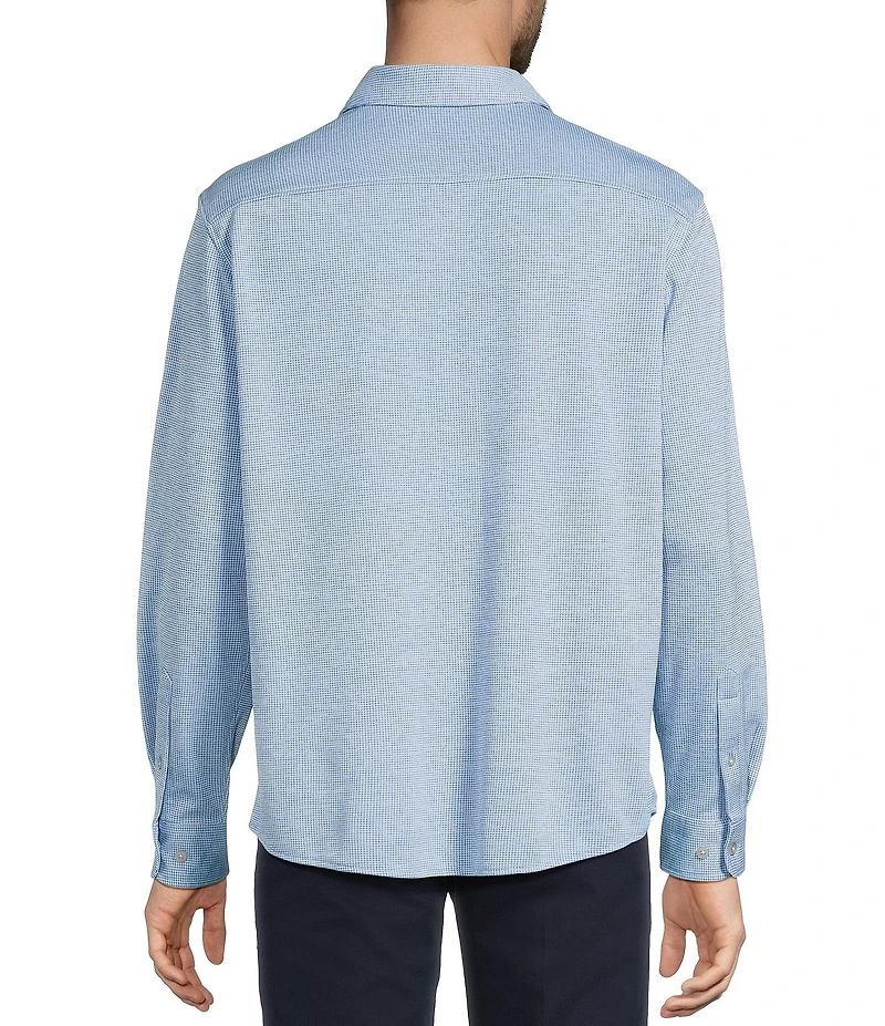 Roundtree & Yorke Long Sleeve Button Down Collar Solid Knit Shirt
