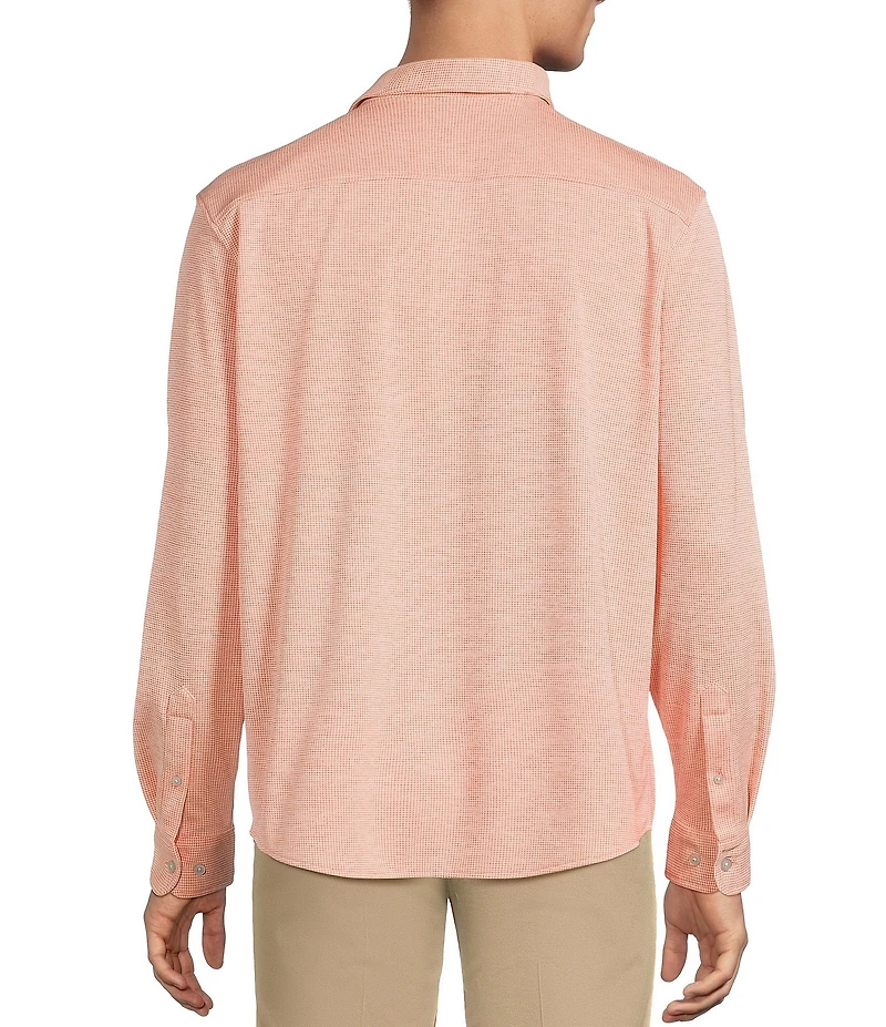 Roundtree & Yorke Long Sleeve Button Down Collar Solid Knit Shirt