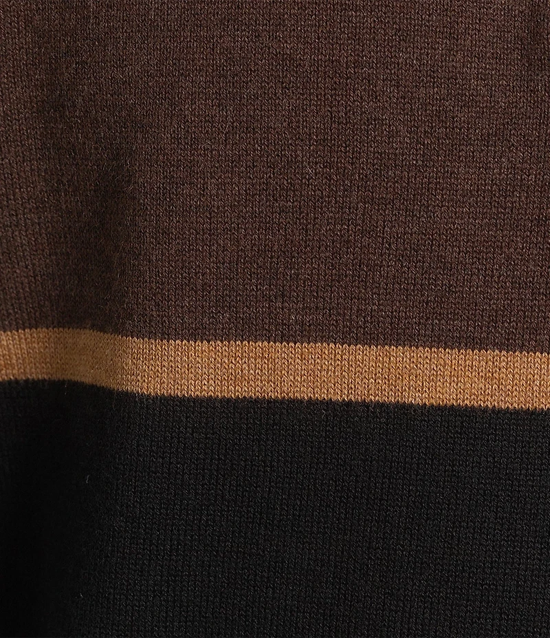 Roundtree & Yorke Long Sleeve Chest Stripe Quarter-Zip Sweater