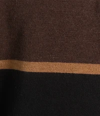 Roundtree & Yorke Long Sleeve Chest Stripe Quarter-Zip Sweater