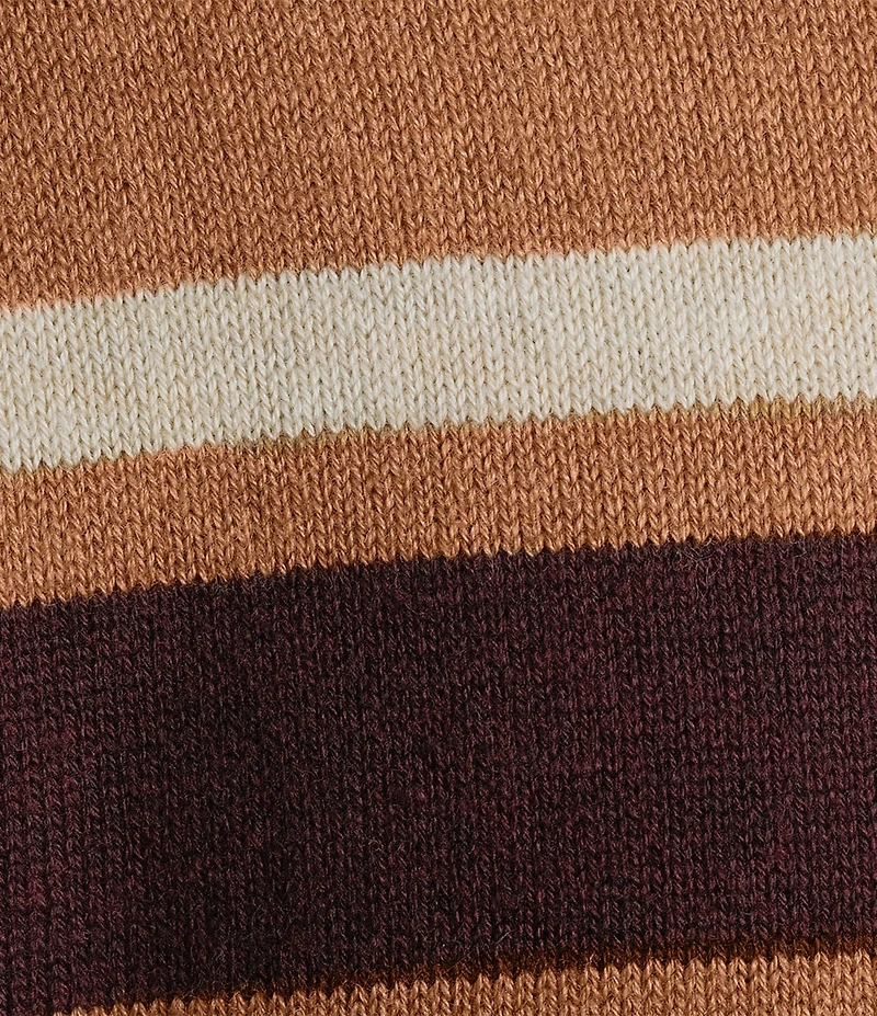 Roundtree & Yorke Long Sleeve Chest Stripe Quarter-Zip Sweater