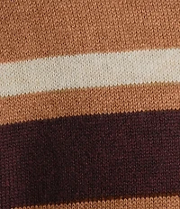Roundtree & Yorke Long Sleeve Chest Stripe Quarter-Zip Sweater