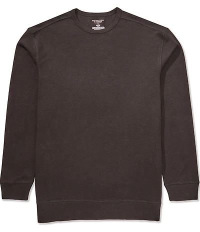 Roundtree & Yorke Long Sleeve Crew Neck Waffle-Knit Sleep Shirt