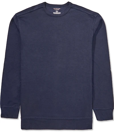 Roundtree & Yorke Long Sleeve Crew Neck Waffle-Knit Sleep Shirt