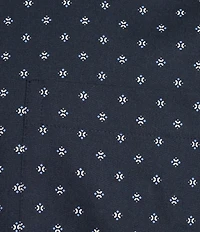 Roundtree & Yorke Long Sleeve Diamond Geo Print Poplin Sport Shirt