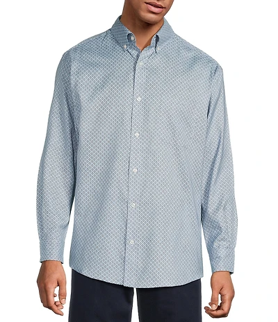 Roundtree & Yorke Long Sleeve Floral Print Oxford Sport Shirt