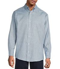 Roundtree & Yorke Long Sleeve Floral Print Oxford Sport Shirt