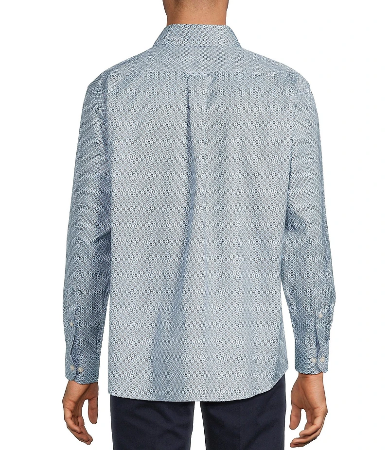 Roundtree & Yorke Long Sleeve Floral Print Oxford Sport Shirt