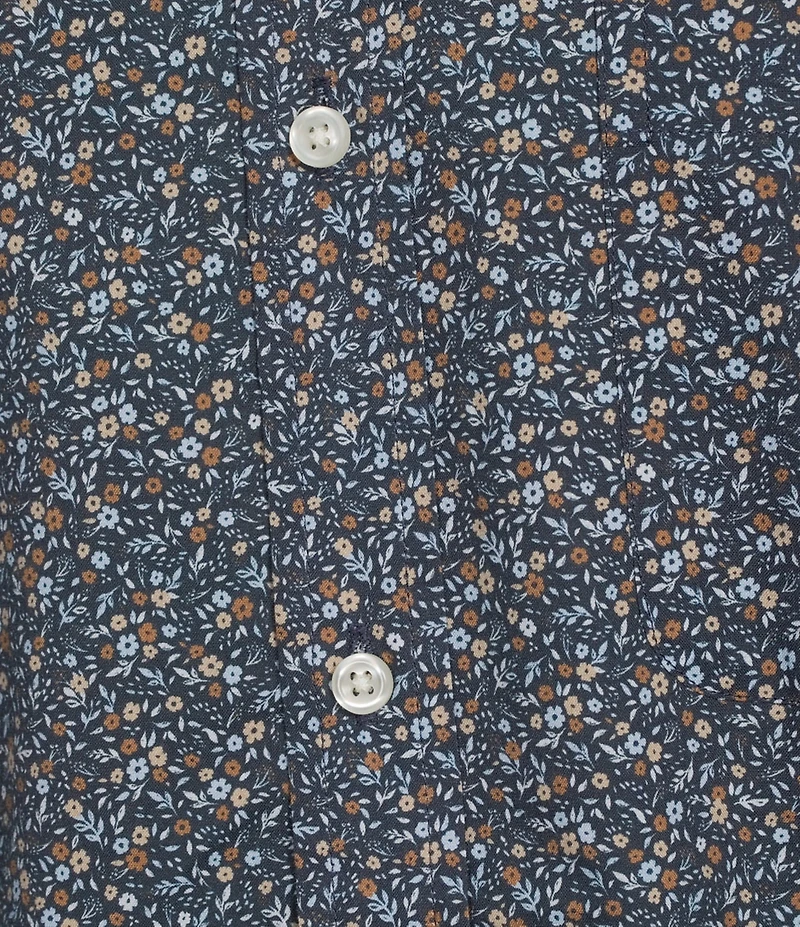 Roundtree & Yorke Long Sleeve Floral Print Poplin Sport Shirt