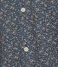 Roundtree & Yorke Long Sleeve Floral Print Poplin Sport Shirt